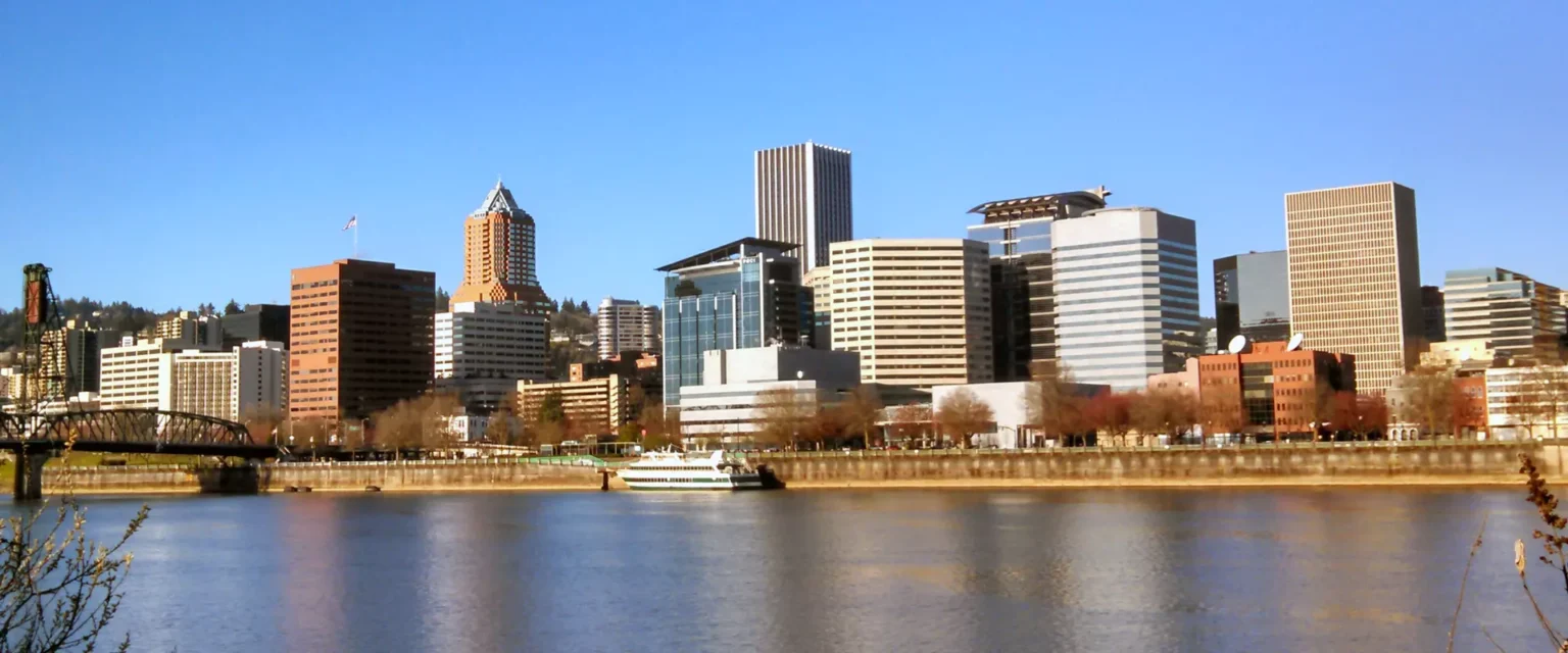 View of the city from the water