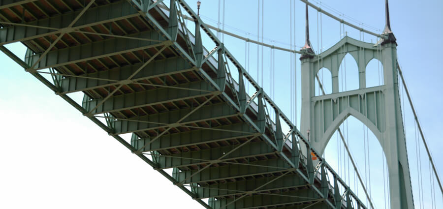 Bridge on a blue background