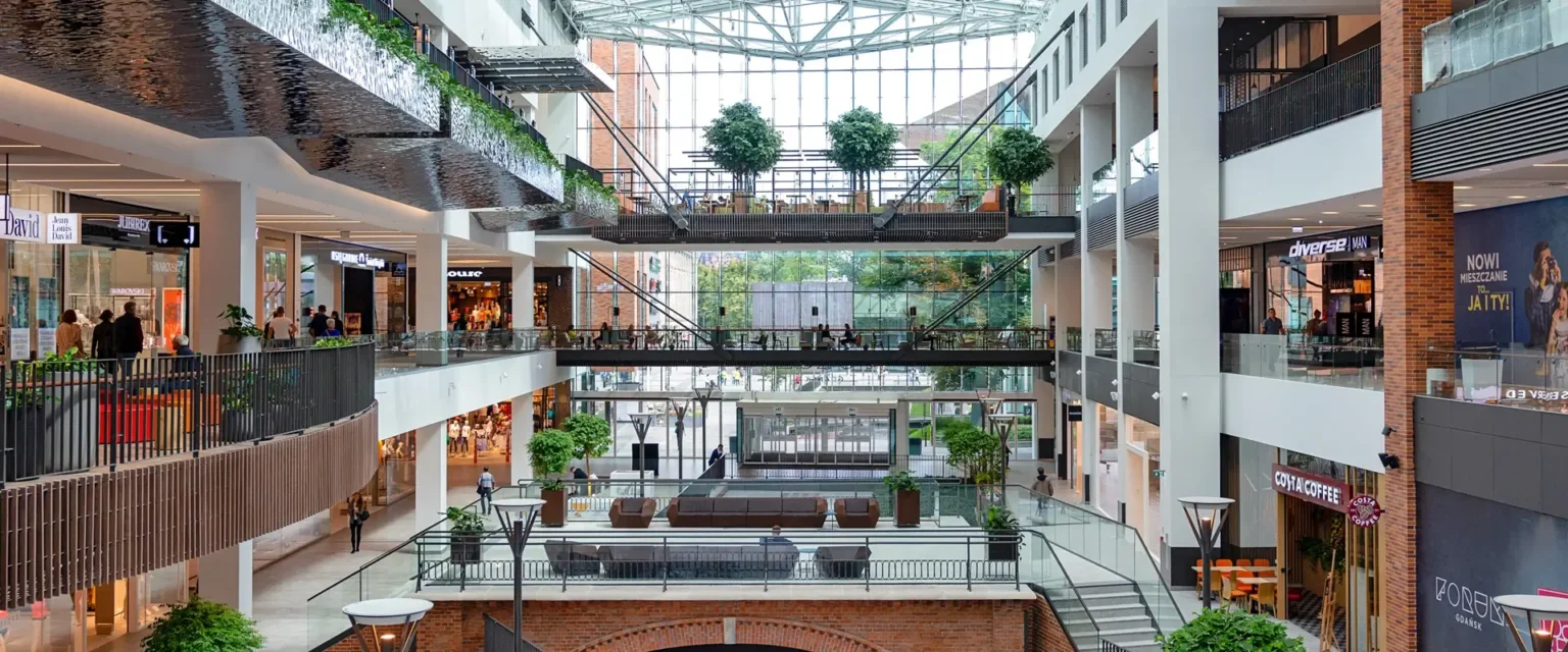 View of the shopping mall from the inside